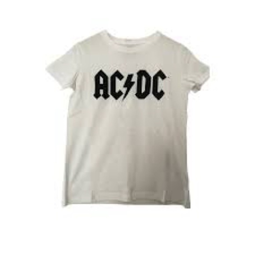AC/DC White Tee with Black Logo